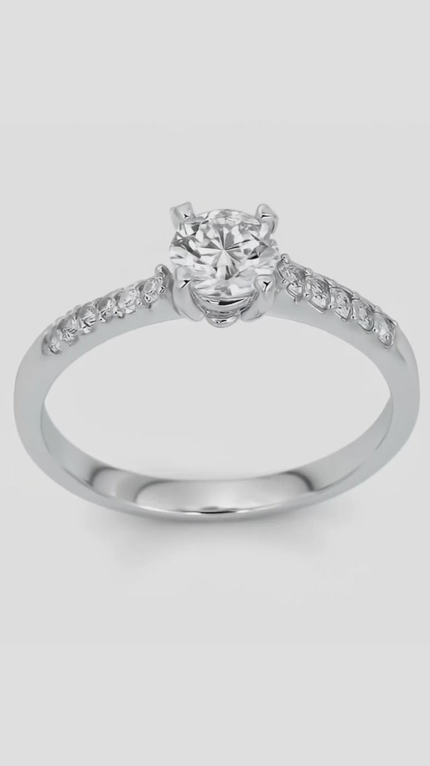 Anel Classic Zirconia Central Cravejado